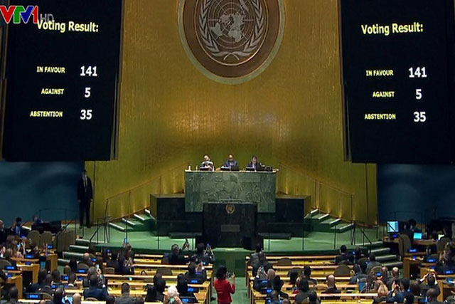 Đại hội đồng Liên hợp quốc thông qua nghị quyết kêu gọi Nga rút quân