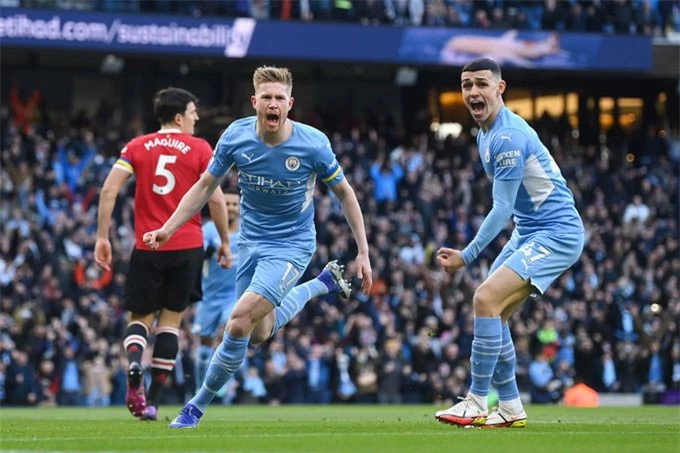 De Bruyne mở tỷ số trận Man City vs MU ngay phút thứ 5