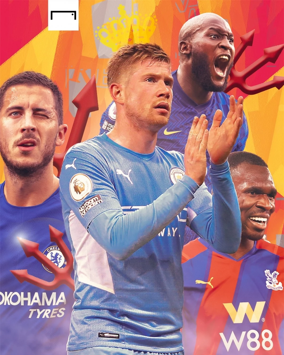 De Bruyne trở thành cầu thủ người Bỉ thứ 4 từng ghi 50 bàn tại Premier League sau Romelu Lukaku, Eden Hazard và Christian Benteke. (Ảnh: Goal)