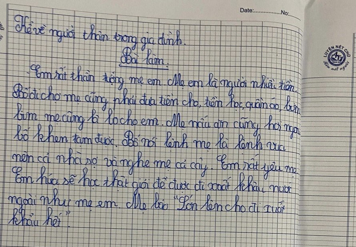 Xuất hiện bài văn TẢ MẸ khiến các bà vợ chia sẻ như vũ bão, bố đọc xong run cầm cập: Mất mặt trụ cột gia đình quá!