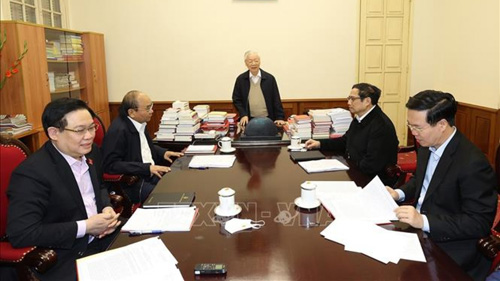 Tổng Bí thư Nguyễn Phú Trọng chủ trì cuộc họp lãnh đạo chủ chốt tháng 3/2022