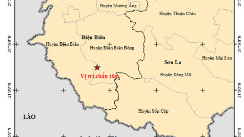 Điện Biên xảy ra động đất mạnh 4,5 độ richter