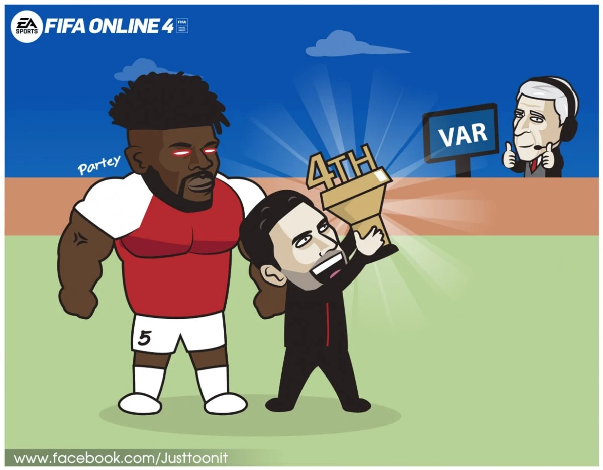 Top 4 Ngoại hạng Anh vẫy gọi Arsenal. (Ảnh: Just Toonit).