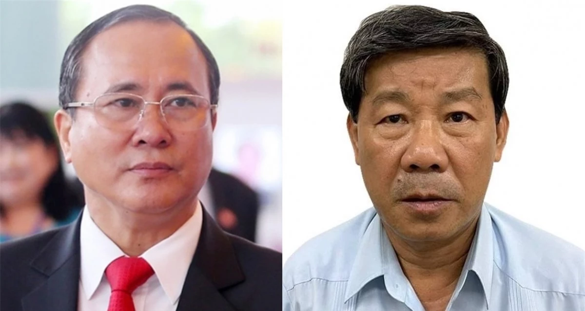 Cựu Bí thư Bình Dương - Trần Văn Nam (trái) và cựu Chủ tịch Bình Dương - Trần Thanh Liêm