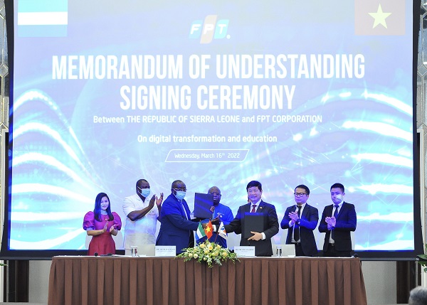 FPT ký thỏa thuận hợp tác thúc đẩy chuyển đổi số quốc gia và đào tạo nhân lực cho Sierra Leone