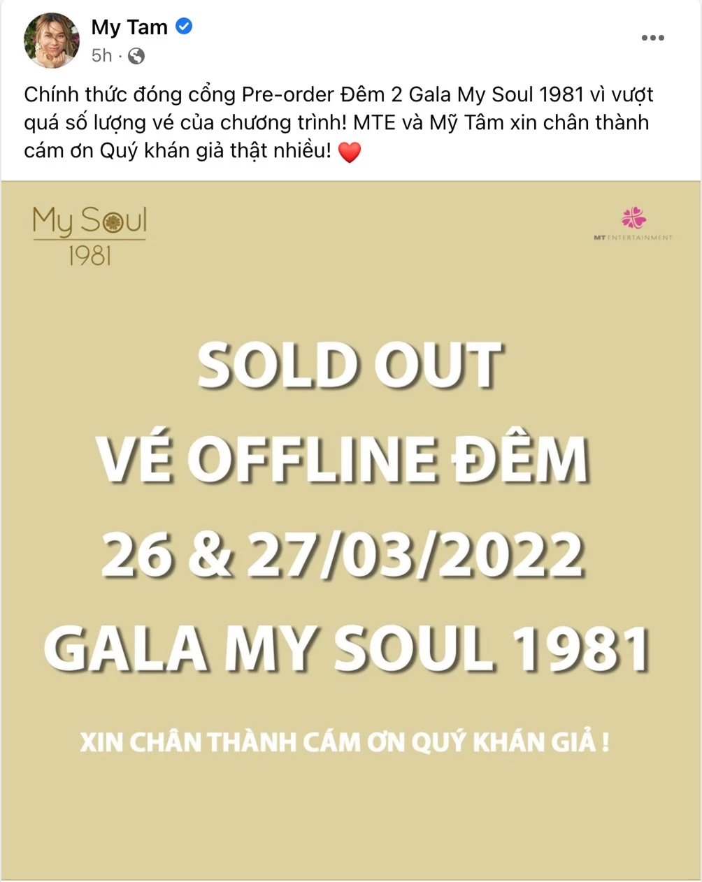 Hai đêm nhạc Gala của Mỹ Tâm cháy hết vé chỉ trong 1 phút ngay sau khi mở bán - Ảnh 2.