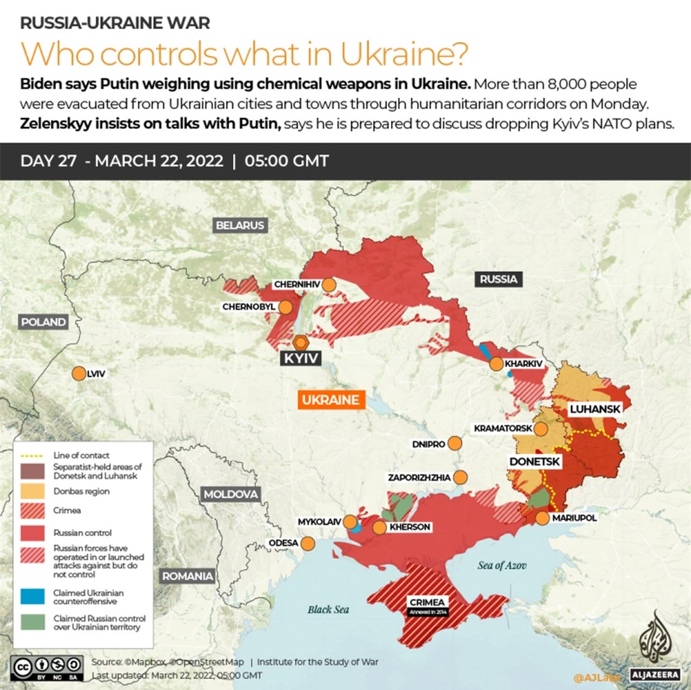 Toàn cảnh diễn biến mới nhất chiến dịch quân sự của Nga ở Ukraine tối 22/3 - Ảnh 4.