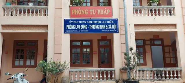Trụ sở Phòng LĐ-TB&XH huyện Lạc Thủy.