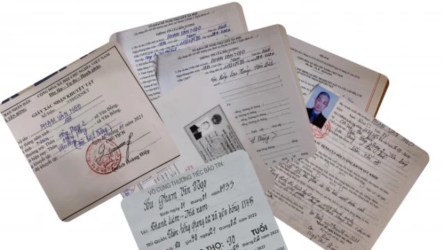 Hồ sơ và giấy tờ liên quan của cụ Ngọ