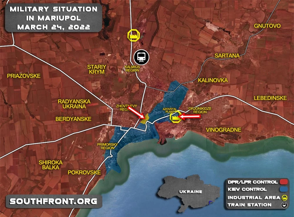 NÓNG: QĐ Nga chiếm trung tâm, cứ điểm chiến lược Mariupol-Ukraine bên bờ vực sụp đổ - Ảnh 2.