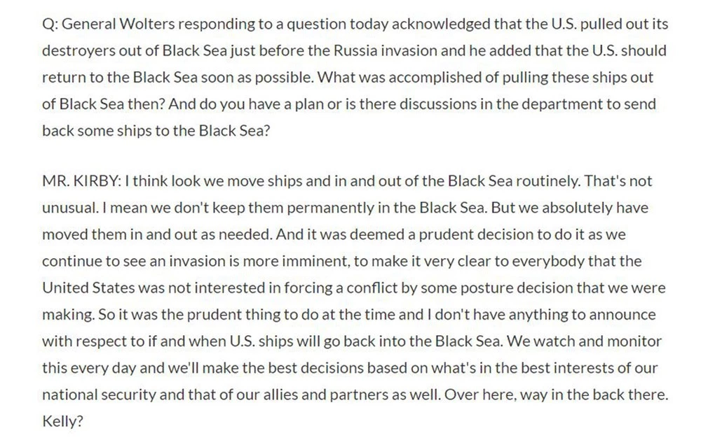 Mỹ rút tàu chiến khỏi Biển Đen trước khi Ukraine có biến; Lầu Năm Góc giải thích ra sao? - Ảnh 1.