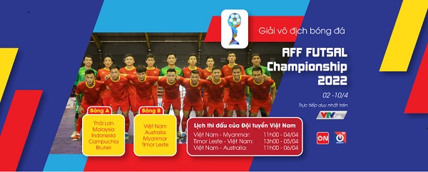 VTVcab trực tiếp giải AFF FUTSAL Championship 2022