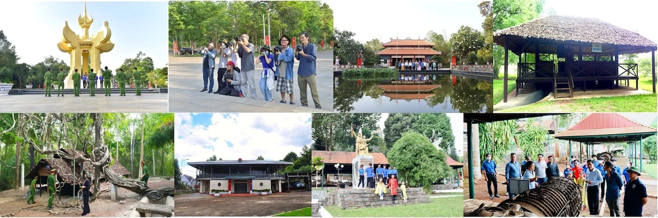 Các nhiếp ảnh gia say mê sáng tác tại Nhà giao tế huyện Lộc Ninh (3 hình cuối cùng, bên dưới) và căn cứ Tà Thiết.