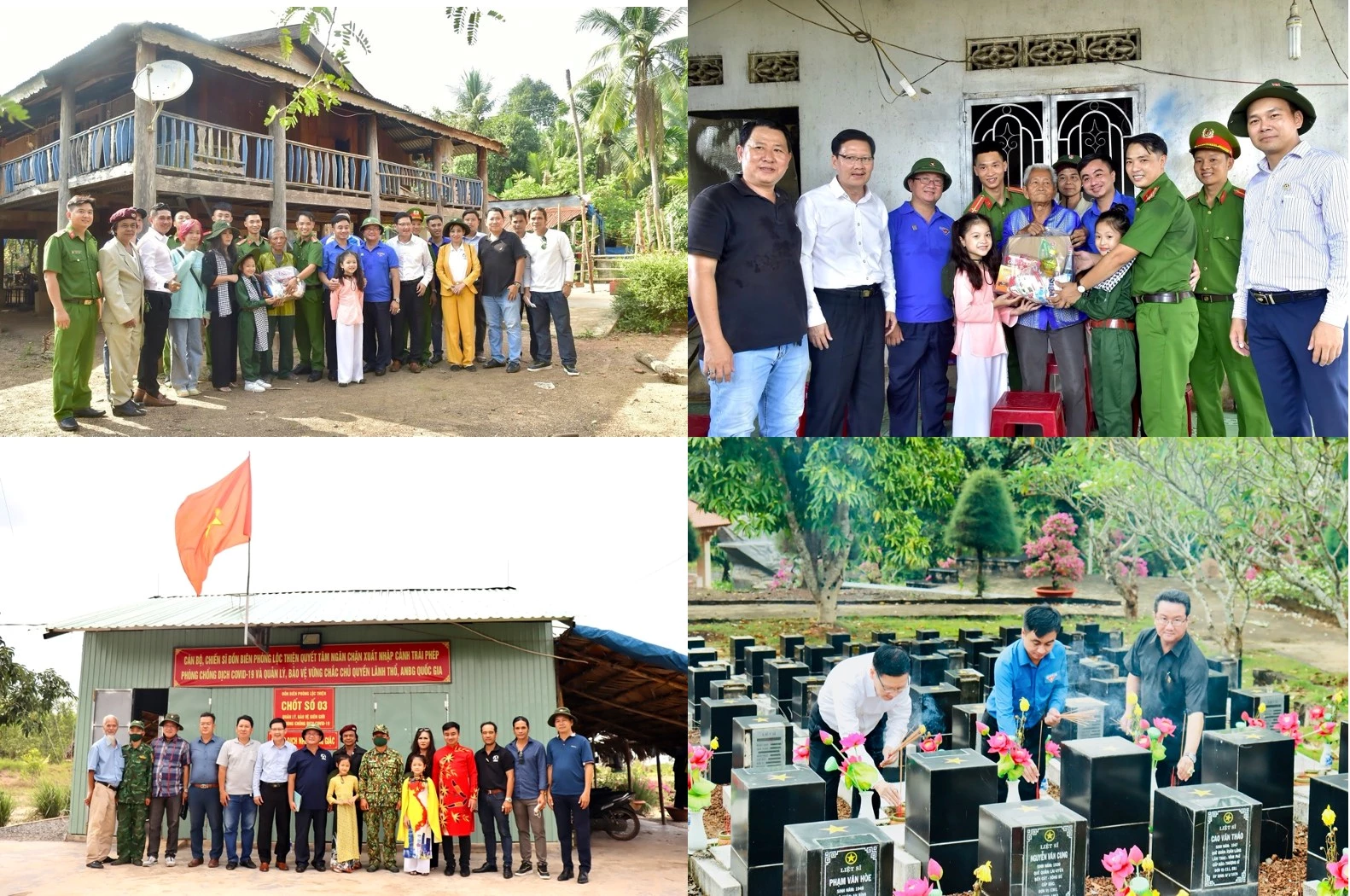 Các hoạt động thăm hỏi, trao quà cho đồng bào dân tộc thiểu số và chốt chống dịch ở khu vực biên giới thuộc huyện Lộc Ninh, viếng nghĩa trang liệt sĩ tỉnh đã làm Trại sáng tác trở nên ấm áp tình người.