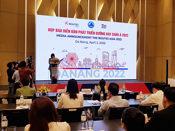 Họp báo sáng 2/4 công bố sự kiện Diễn đàn phát triển đường bay châu Á 2022 (Routes Asia 2022) sẽ diễn ra tại Đà Nẵng tháng 6/2022