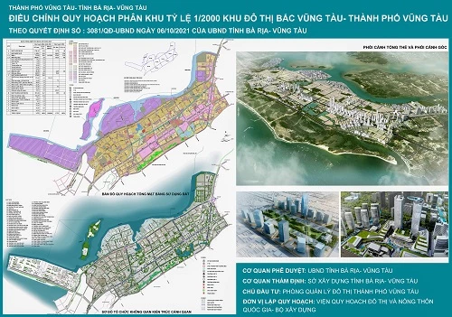 Bản đồ điều chỉnh quy hoạch phân khu tỷ lệ 1/2000 Khu đô thị Bắc Vũng Tàu, thành phố Vũng Tàu.