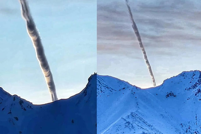 Đám mây lạ "lao thẳng" xuống núi, dân Alaska hoang mang