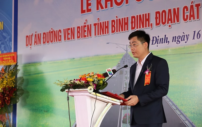 Ông Hồ Đình Chung - Tổng Giám đốc Tập đoàn Đèo Cả cam kết thi công đạt chất lượng và hoàn thành đúng hẹn.