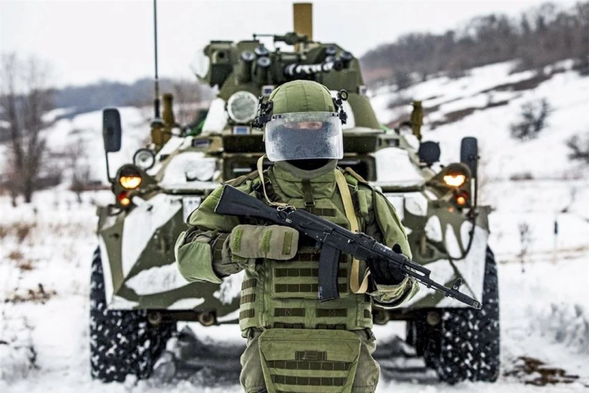 Một binh lính Nga trong cuộc tập trận ngày 29/1/2022. Ảnh: AP