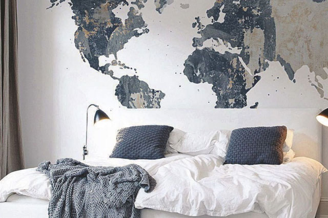 Trang trí nhà ấn tượng với những tấm bản đồ