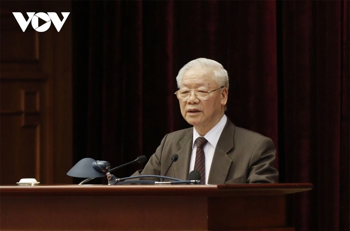 Tổng Bí thư Nguyễn Phú Trọng phát biểu tại Hội nghị.