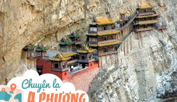 Ngôi chùa "có 1 không 2" trên thế giới: Cheo leo trên vách đá vẫn vững vàng sau 1.500 năm, đẹp tựa bức phù điêu được chạm khắc tinh xảo vào núi đá