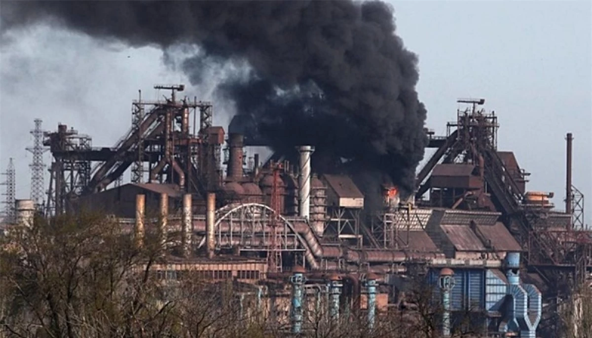 Khu vực nhà máy thép Azovstal ở thành phố Mariupol, Ukraine trong chiến sự với Nga. Ảnh: Ukrinform.