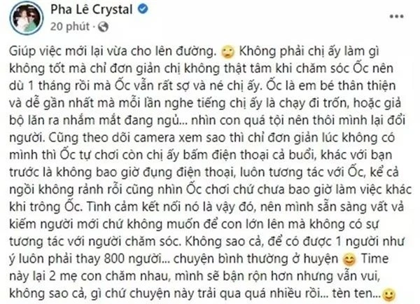 Pha Lê sa thải giúp việc sau một tháng, hé lộ lý do khi soi lại camera mới phát hiện