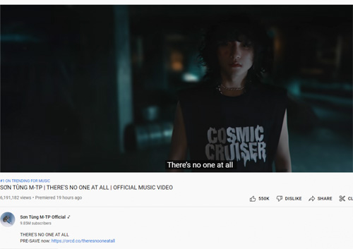 Cục Phát thanh-Truyền hình yêu cầu Google gỡ bỏ MV mới của Sơn Tùng M-TP trên Youtube