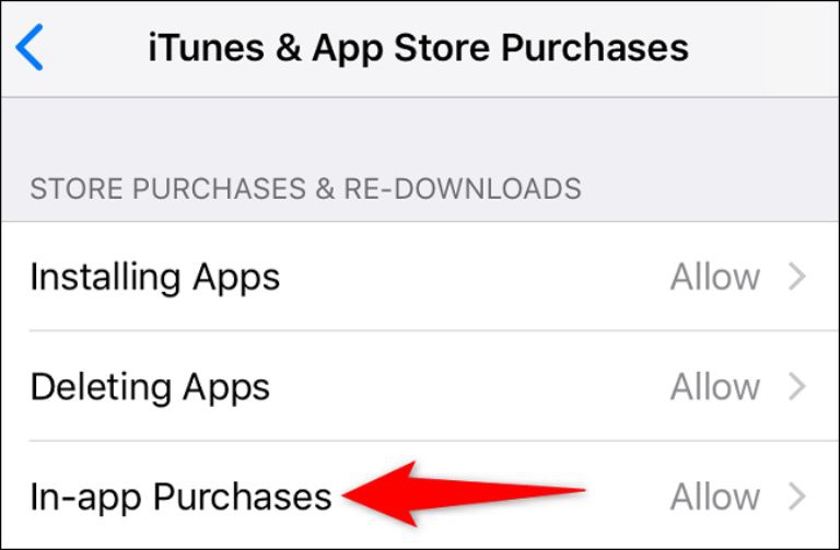 Cách tắt tính năng mua hàng trong ứng dụng