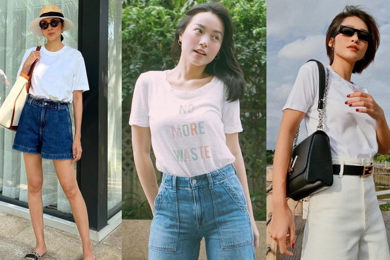 Sao Việt diện áo thun trắng chuẩn sang xịn mịn, dù chỉ mix theo cách đơn giản