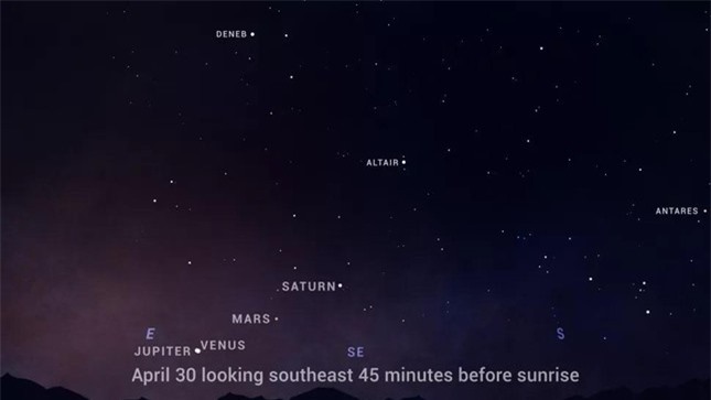 Ngắm nhìn 4 hành tinh thẳng hàng tuyệt đẹp trên bầu trời đêm