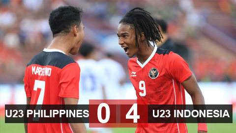 U23 Indonesia tiễn U23 Philippines về nước bằng 4 bàn thắng