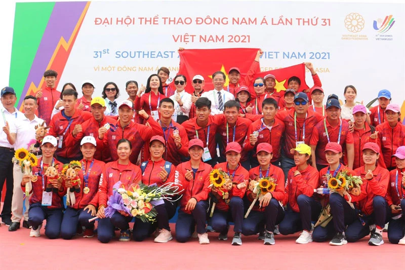 Rowing Việt Nam đoạt 8 huy chương vàng tại SEA Games 31. Ảnh: BTC SEA Games 31.