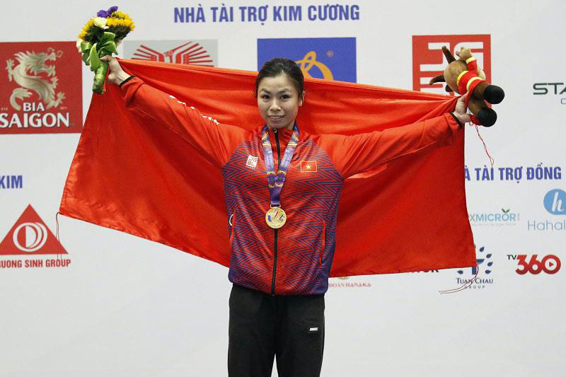 Hoàng Thị Phương Giang giành Huy chương Vàng nội dung trường quyền nữ. Ảnh: BTC SEA Games 31.