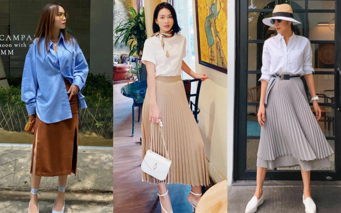 Học sao Việt 14 cách diện chân váy dài giúp trẻ ra 5 tuổi