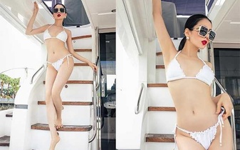 Lệ Quyên diện bikini nhỏ xíu, khoe dáng thon không kém gái đôi mươi