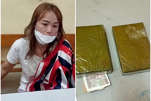 Bắt quả tang đối tượng vận chuyển 2 bánh heroin tại Mộc Châu