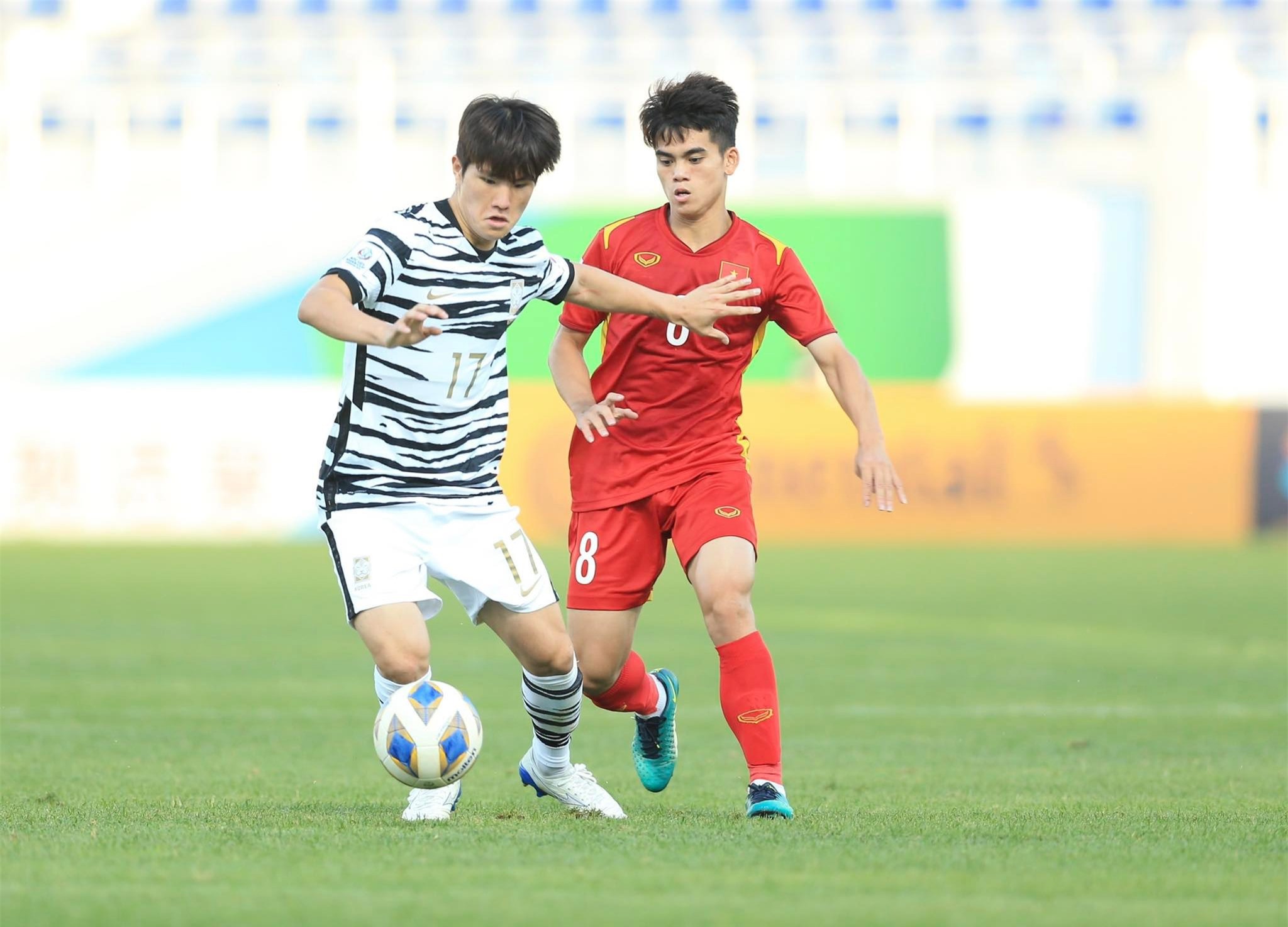 U23 Hàn Quốc có trận đấu đầy khó khăn trước U23 Việt Nam - Ảnh: Quỳnh Anh 