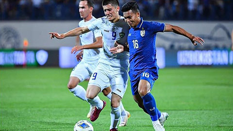 Thái Lan thua tâm phục khẩu phục Uzbekistan ở vòng loại Asian Cup 2023