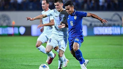 Thái Lan thua tâm phục khẩu phục Uzbekistan ở vòng loại Asian Cup 2023