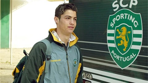 Ronaldo trong màu áo Sporting Lisbon thời niên thiếu