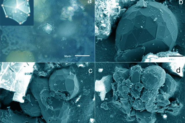 "Vật thể lạ" hình cầu, hình lăng trụ lộ ra trong thiên thạch rơi xuống Nga
