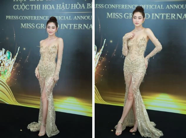 Hoa hậu Lương Thùy Linh cực sang chảnh trong sự kiện.