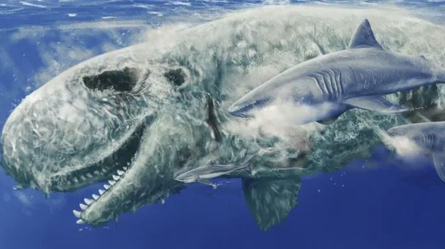 Mặt cá nhà táng là "món snack" yêu thích của cá mập megalodon