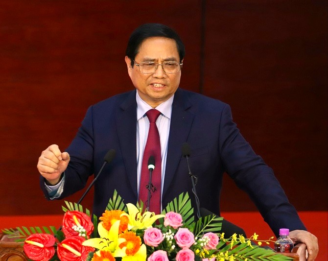 Thủ tướng Chính phủ Phạm Minh Chính phát biểu tại hội nghị xúc tiến đầu tư tỉnh Hậu Giang năm 2022