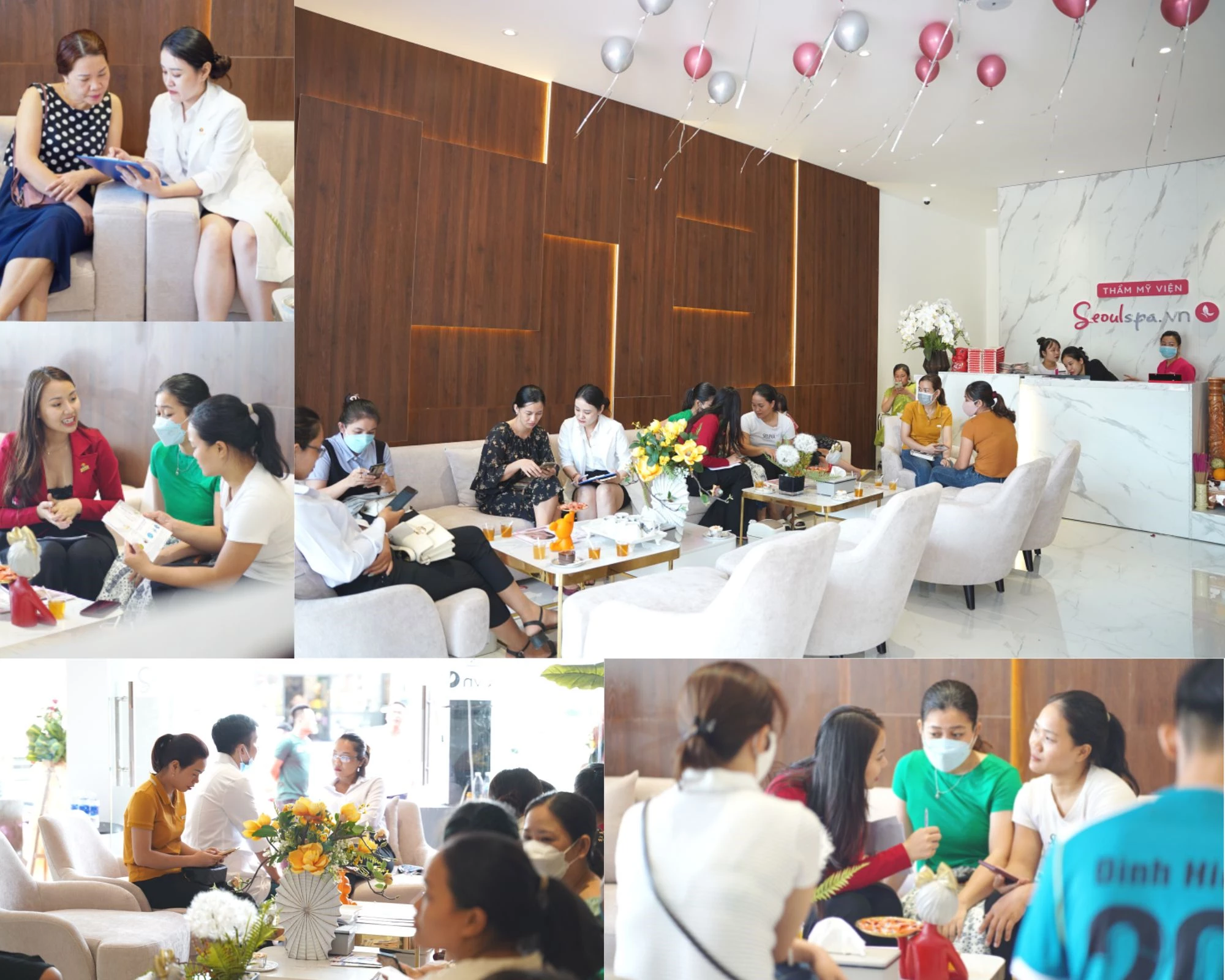 Rất đông khách hàng đã đến tham gia trải nghiệm các dịch vụ làm đẹp, chăm sóc da tại SeoulSpa.Vn Quảng Trị trong ngày khai trương