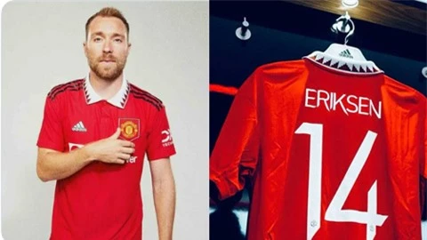 Bị Bruno 'cướp' số áo mơ ước, Eriksen đành nhận lại số áo lạ