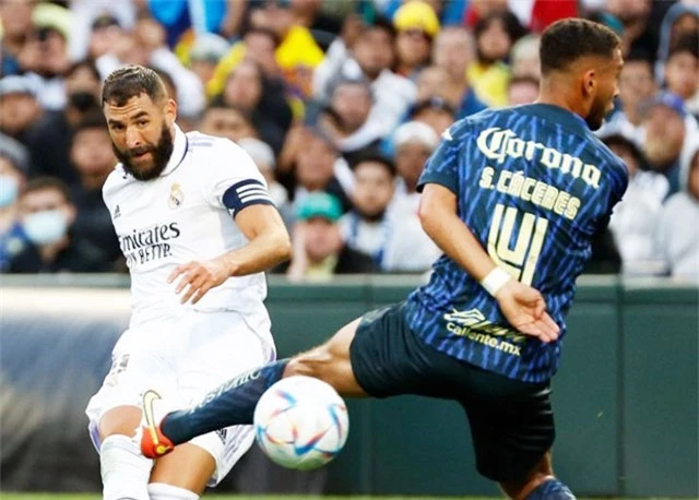 Karim Benzema đã ghi bàn cho Real Madrid ở trận gặp Club America nhưng thể lực của anh chưa ở trạng thái tốt nhất