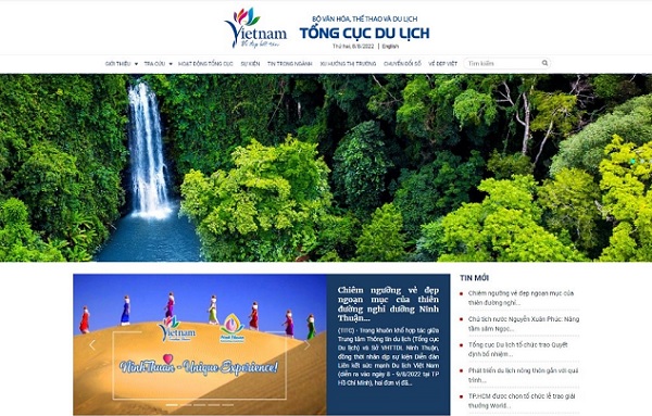 Trang tin điện tử Tổng cục Du lịch: Bổ sung tính năng công nghệ và tiện ích mới